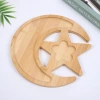 Nordic creative star moon bamboo and wood tray, home thickened four-leaf clover meal inventory, sunflower seeds and dried fruits bamboo plate Specification image